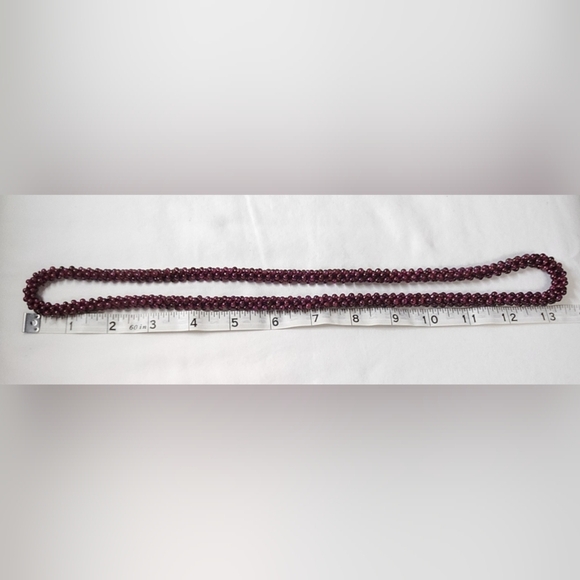 Vintage Rhodolite Garnet Woven 26" Necklace - Picture 2 of 3
